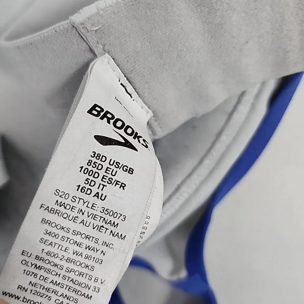Brooks 350073 Dare Racerback DriLayer Sports Bra Gray Womens Size 38D Purple - Picture 6 of 8